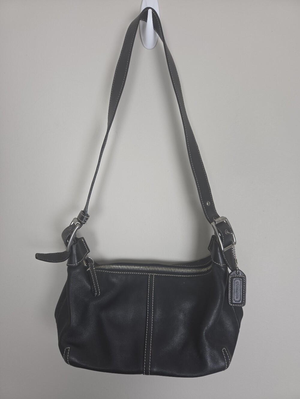 Vintage Y2K Coach 9564 Black Leather Legacy Demi Hobo Shoulder Bag - Picture 2 of 10